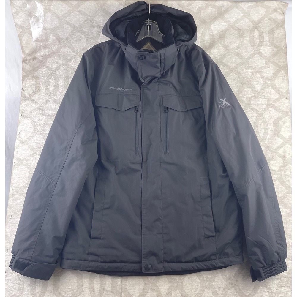 ZeroXposur Thermo Cloud Men's Gray Hooded Winter Snowboard‎ Jacket Size S Coat